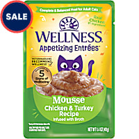 Wellness Appetizing Entrees Mousse Chicken & Turkey Recipe Infused with Broth Natural Wet Cat Food
