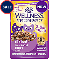 Wellness Appetizing Entrees Natural, Protein-Rich, Grain Free, Tuna & Cod Recipe Flaked Adult Wet Cat Food