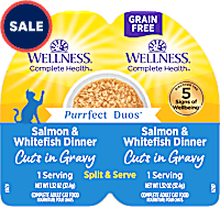 Wellness Complete Health Purrfect Duos Cuts in Gravy Salmon & Whitefish Recipe Adult Wet Cat Food