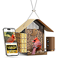 Birdfy Metal V Bird Feeder with Camera, Durable Suet Feeder Dual Camera AI by Subscription