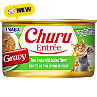 Inaba Churu Tuna Recipe with Scallop Flavor Entree in Gravy Can Cat Food