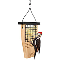 Nature's Way 1 Suet Cake Capacity, Black Roof Bird Products Rot Resistant Cedar Tail-Prop Suet Feeder