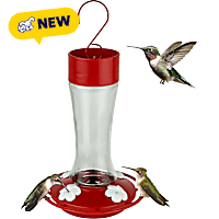 Nature's Way Scarlet Silhouette Glass Gravity Hummingbird Feeder, Capacity Nectar Feeder