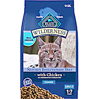 Blue Buffalo Indoor Cats, High-Protein & Grain-Free, Chicken Wilderness Natural Adult Dry Cat Food