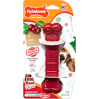 Nylabone Power Chew Holiday Bone Chew Toy Beef for Dogs Up to 35 lbs.
