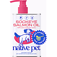 Native Pet Sockeye Salmon Oil Pure Omega-3 Fish Oil Skin & Coat Health Supplement for Dogs