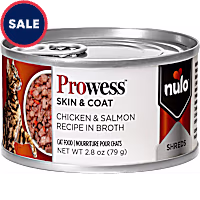 Nulo Prowess Skin & Coat for Adult Cats Chicken & Salmon Shreds in Broth Cat Food
