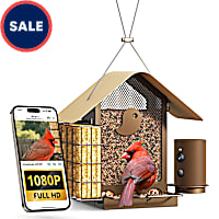 Birdfy Metal V Bird Feeder with Camera, Durable Suet Feeder Dual Camera AI by Subscription