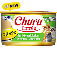 Inaba Churu Tuna Recipe with Scallop Flavor Entree Mousse Can Cat Food
