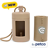 So Phresh Tan Cylinder Waste Bag Dispenser with Refill Roll for Dogs