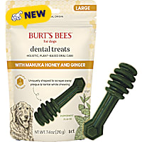 Burt's Bees Peppermint w/ Manuka Honey & Ginger, Holistic, Plant-based Oral Care Medium Pets Dental Treats for Dogs