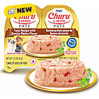 Inaba Churu Tuna Recipe with Bonito Flakes Flavor Entree Pate Twin Cup Cat Food