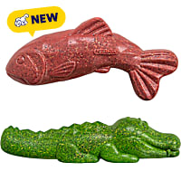 Outward Hound Gator (Chicken) & Fish (Salmon) Pupstages Dogwood Calming Chew Dog Toys