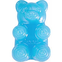 Outward Hound Gummiez Bear 2-in-1 Dental Dog Chew Toy and Dog Treat Stuffer Game Blue Raspberry Scent for Dogs