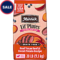 Merrick Lil Plates Premium Grain Free Real Texas, Beef and Sweet Potato Kibble Dry Food for Small Dogs