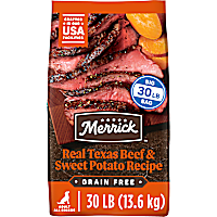 Merrick Premium Grain Free Wholesome and Natural Kibble, Real Texas Beef and Sweet Potato Dry Adult Dog Food