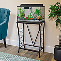 Aquatic Fundamentals Black Scroll Aquarium Stand, 10 Gallons
