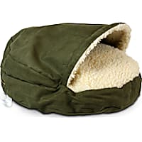Snoozer Luxury Orthopedic Cozy Cave Pet Bed in Olive & Cream