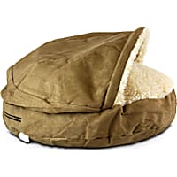 Snoozer Luxury Orthopedic Cozy Cave Pet Bed in Camel & Cream