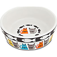 Harmony Tough Guys Ceramic Cat Bowl