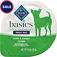 Blue Buffalo Blue Basics Skin & Stomach Care Natural Adult Grain Free Lamb Recipe Small Breed Wet Dog Food