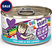 B.F.F. OMG Best Day Eva! Beef & Salmon Dinner in Gravy Wet Cat Food