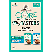 Wellness CORE Tiny Tasters Tuna & Salmon, Tuna Pate Sea Variety Pack Grain Free Wet Cat Food