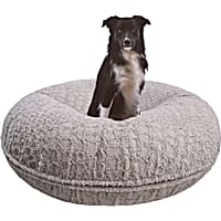 Bessie and Barnie Signature Serenity Grey Luxury Extra Plush Faux Fur Bagel Pet Bed