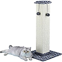 Go Pet Club Grey and Black 35" Cat Scratching Post with Dangling Toys