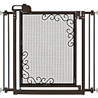 Richell One-Touch Metal Mesh Gray Gate for Dogs