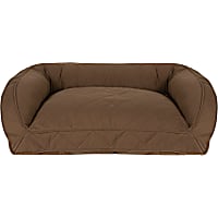 Carolina Pet Company Orthopedic Quilted Microfiber Bolster Dog Bed in Chocolate
