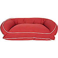 Carolina Pet Company Orthopedic Classic Canvas Bolster Dog Bed in Barn Red