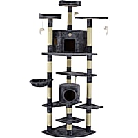 Go Pet Club Classic Gray Cat Tree House Furniture with Sisal Scratching Post