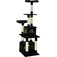 Go Pet Club Classic Black Cat Tree Condo Furniture with Sisal Scratching Posts