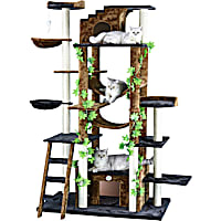 Go Pet Club Black/Brown Forest Cat Tree with Leaves