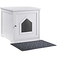 UniPaws White Indoor Cat House with Mat