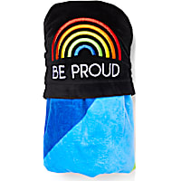 YOULY The Proudest Multi Rainbow Hooded Pet Throw
