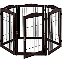 UniPaws Extra Wide 6 Panel Espresso Playpen with Wire for Dogs