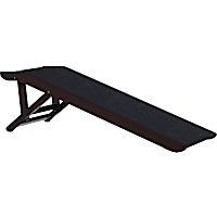 UniPaws Foldable Wooden Pet Ramp with Adjustable Height Espresso for Dogs