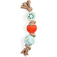 YOULY Started As A Bottle Recycled & Reinvented Earth Day Love Plush & Rope Dog Toy