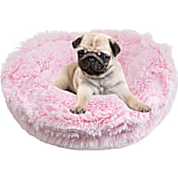Bessie and Barnie Ultra Plush Bubble Gum/Snow White Luxury Deluxe Pet Lily Pod Bed