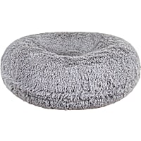 Bessie and Barnie Signature Siberian Gray Luxury Extra Plush Faux Fur Bagel Dog Bed