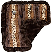 Bessie and Barnie Wild Kingdom/ Godiva Brown Ultra Plush Faux Fur Super Soft Reversible Pet Blanket