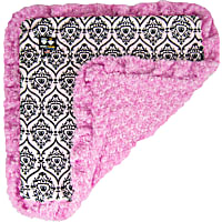 Bessie and Barnie Cotton Candy/ Versailles Pink Ultra Plush Faux Fur Super Soft Reversible Pet Blanket