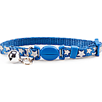 YOULY The Legend Navy Reflective Star-Print Breakaway Kitten Collar