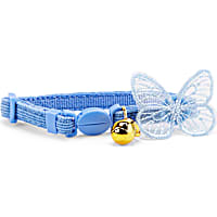 YOULY The Happy-Go-Lucky Blue Butterfly-Embellished Breakaway Kitten Collar