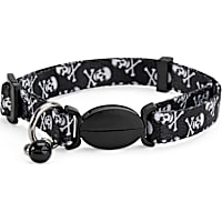 YOULY The Rebel Black Skull-Print Breakaway Large Cat Collar