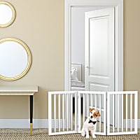Pet Adobe White Freestanding 3 Panel Pet Gate