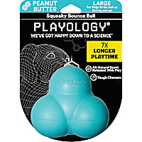 Playology Peanut Butter Scent Squeaky Bounce Ball Dog Toy