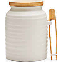 EveryYay Goody-Goody Ivory Ceramic Wave Treat Jar